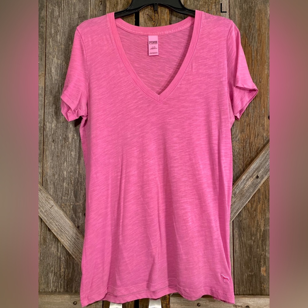Pink Victoria Secret V Neck Tee Shirt